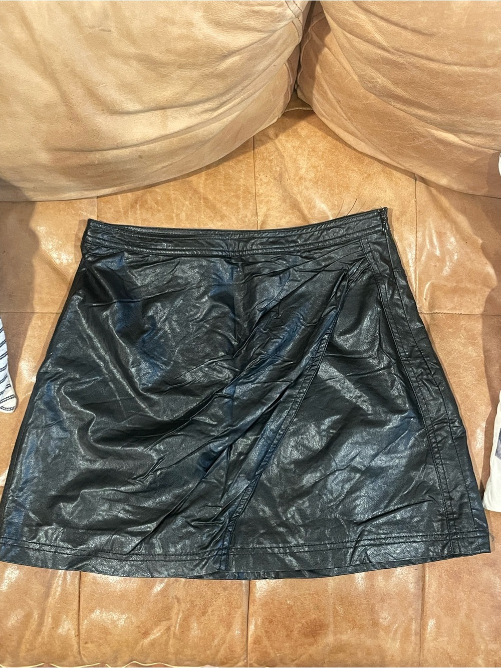 Free people Black Faux Leather Women's A-Line Skirt